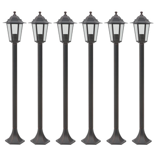 vidaXL Garden Post Lights 6 pcs E27 110 cm Aluminium Bronze - Giant Lobelia