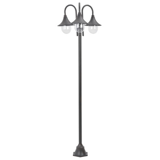 vidaXL Garden Post Light E27 220 cm Aluminium 3-Lantern Bronze - Giant Lobelia