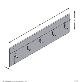 FMD Wall-mounted Coat Rack 108.9x1.5x28.1 cm Artisan Oak - Giant Lobelia