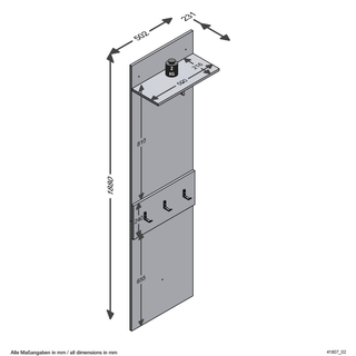 FMD Wall-mounted Coat Rack with Shelf 50x23x188 cm Matera and Artisan oak - Giant Lobelia