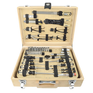 Brüder Mannesmann 108 Piece Tool Set Bamboo Case - Giant Lobelia