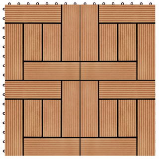 11 pcs Decking Tiles WPC 30x30 cm 1 sqm Teak Colour - Giant Lobelia