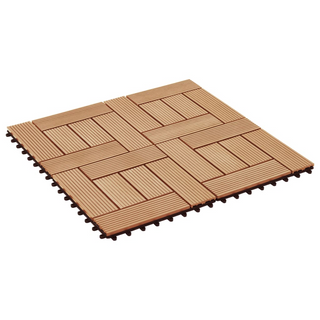 11 pcs Decking Tiles WPC 30x30 cm 1 sqm Teak Colour - Giant Lobelia