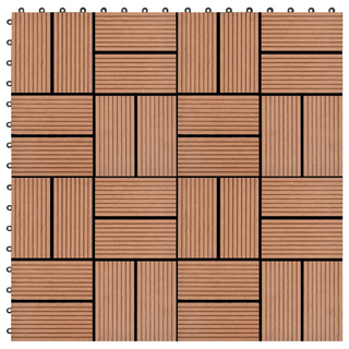 11 pcs Decking Tiles WPC 30x30 cm 1 sqm Brown - Giant Lobelia