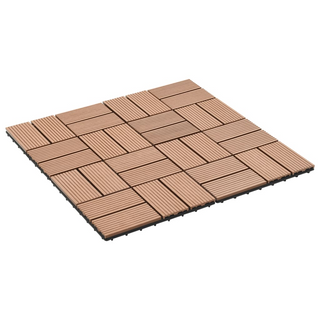 11 pcs Decking Tiles WPC 30x30 cm 1 sqm Brown - Giant Lobelia