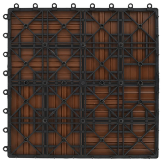 11 pcs Decking Tiles WPC 30x30 cm 1 sqm Brown - Giant Lobelia