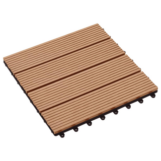 11 pcs Decking Tiles WPC 30x30 cm 1 sqm Teak Colour - Giant Lobelia