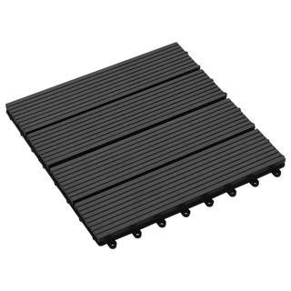 11 pcs Decking Tiles WPC 30x30 cm 1 sqm Black - Giant Lobelia