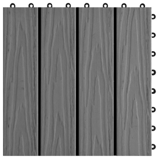 11 pcs Decking Tiles Deep Embossed WPC 30x30 cm 1 sqm Grey - Giant Lobelia