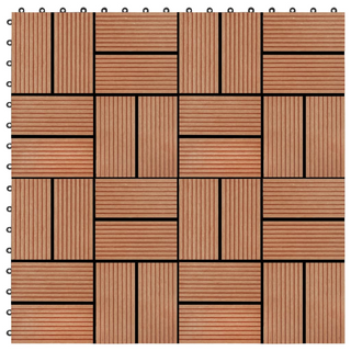 11 pcs Decking Tiles WPC 30x30 cm 1 sqm Teak Colour - Giant Lobelia