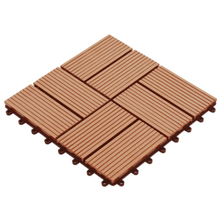 11 pcs Decking Tiles WPC 30x30 cm 1 sqm Teak Colour - Giant Lobelia