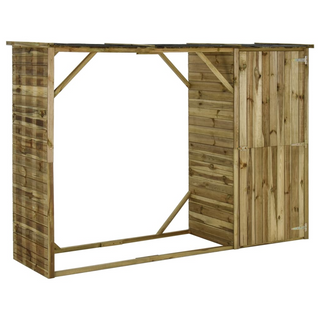 vidaXL Garden Firewood Tool Storage Shed Pinewood 253x80x170 cm - Giant Lobelia