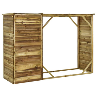 vidaXL Garden Firewood Tool Storage Shed Pinewood 253x80x170 cm - Giant Lobelia