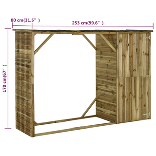 vidaXL Garden Firewood Tool Storage Shed Pinewood 253x80x170 cm - Giant Lobelia