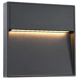 vidaXL Outdoor LED Wall Lights 2 pcs 3 W Black Square - Giant Lobelia