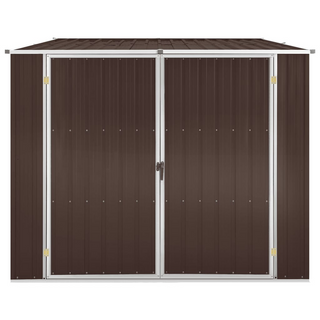 Garden Shed Brown 195x198x159 cm Galvanised Steel - Giant Lobelia