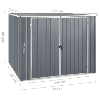 Garden Shed Grey 195x198x159 cm Galvanised Steel - Giant Lobelia