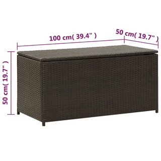 vidaXL Garden Storage Box Poly Rattan 100x50x50 cm Brown - Giant Lobelia