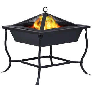 vidaXL Fire Pit Black 42x42x45 cm Steel - Giant Lobelia