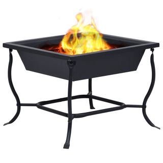 vidaXL Fire Pit Black 42x42x45 cm Steel - Giant Lobelia