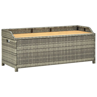 vidaXL Garden Storage Bench 120 cm Poly Rattan Grey - Giant Lobelia