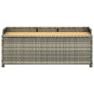 vidaXL Garden Storage Bench 120 cm Poly Rattan Grey - Giant Lobelia