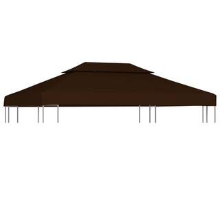 2-Tier Gazebo Top Cover 310 g/m² 4x3 m Brown - Giant Lobelia