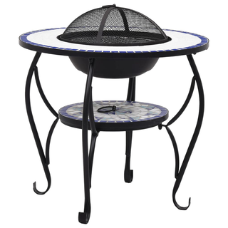 vidaXL Mosaic Fire Pit Table Blue and White 68 cm Ceramic - Giant Lobelia