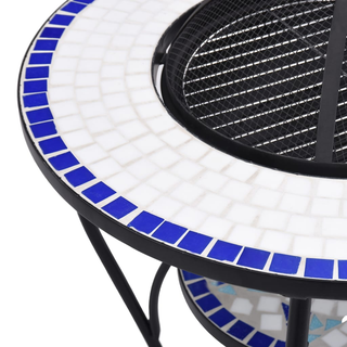 vidaXL Mosaic Fire Pit Table Blue and White 68 cm Ceramic - Giant Lobelia