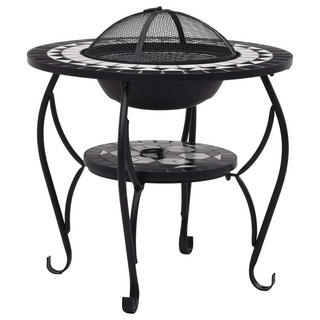 vidaXL Mosaic Fire Pit Table Black and White 68 cm Ceramic - Giant Lobelia