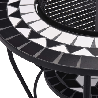 vidaXL Mosaic Fire Pit Table Black and White 68 cm Ceramic - Giant Lobelia