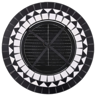 vidaXL Mosaic Fire Pit Table Black and White 68 cm Ceramic - Giant Lobelia