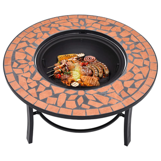 vidaXl Mosaic Fire Pit Terracotta 68cm Ceramic - Giant Lobelia