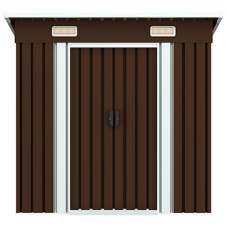 vidaXL Garden Storage Shed Brown 194x121x181 cm Steel - Giant Lobelia