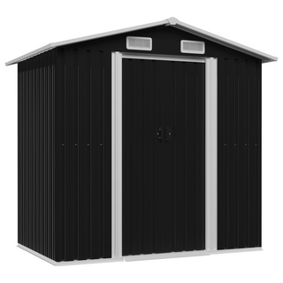 vidaXL Garden Storage Shed Anthracite Steel 204x132x186 cm - Giant Lobelia