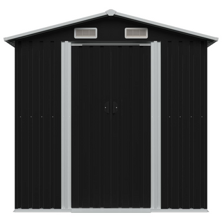 vidaXL Garden Storage Shed Anthracite Steel 204x132x186 cm - Giant Lobelia