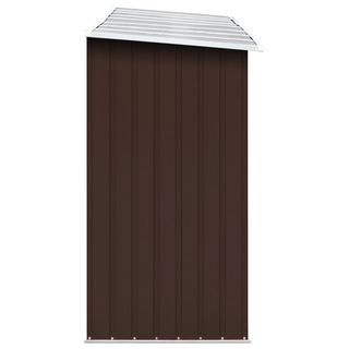 vidaXL Garden Log Storage Shed Galvanised Steel 330x84x152 cm Brown - Giant Lobelia