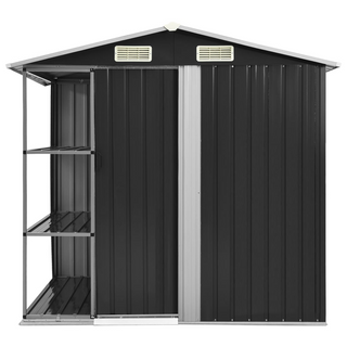 Garden Shed with Rack Anthracite 205x130x183 cm Iron - Giant Lobelia