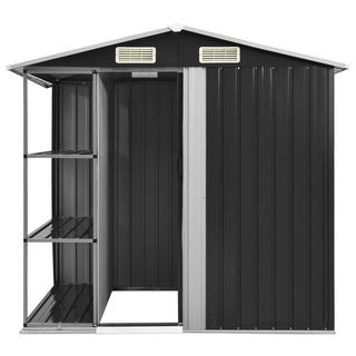 Garden Shed with Rack Anthracite 205x130x183 cm Iron - Giant Lobelia