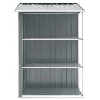 vidaXL Garden Shed with Rack Grey 205x130x183 cm Iron - Giant Lobelia