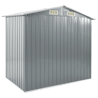 vidaXL Garden Shed with Rack Grey 205x130x183 cm Iron - Giant Lobelia