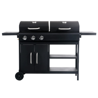 Gas Charcoal Combo Grill with 3 Burners - Giant Lobelia