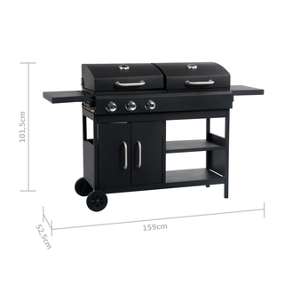 Gas Charcoal Combo Grill with 3 Burners - Giant Lobelia