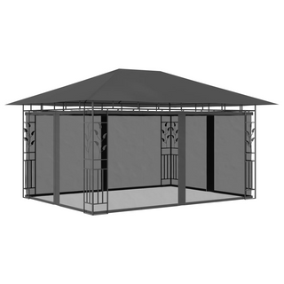 Gazebo with Mosquito Net 4x3x2.73 m Anthracite 180 g/m² - Giant Lobelia