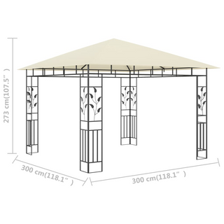 Gazebo with Mosquito Net 3x3x2.73 m Cream 180 g/m² - Giant Lobelia