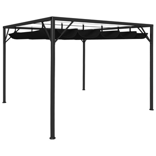 Garden Gazebo with Retractable Roof Canopy 3x3 m Anthracite - Giant Lobelia