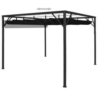 Garden Gazebo with Retractable Roof Canopy 3x3 m Anthracite - Giant Lobelia