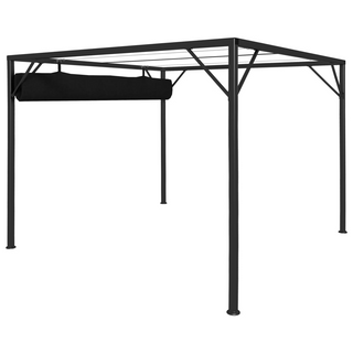 Garden Gazebo with Retractable Roof Canopy 3x3 m Anthracite - Giant Lobelia