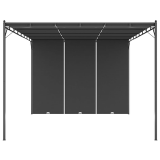 Garden Gazebo with Side Curtain 4x3x2.25 m Anthracite - Giant Lobelia