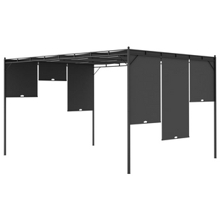 Garden Gazebo with Side Curtain 4x3x2.25 m Anthracite - Giant Lobelia